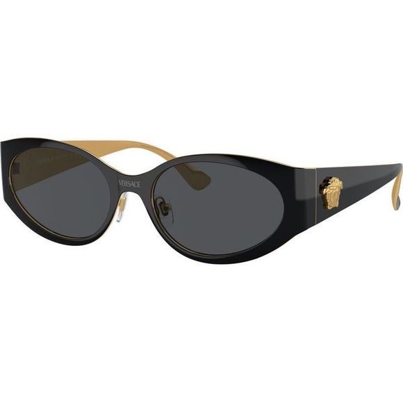 NEW VERSACE BLACK SUNGLASSES - Picture 1 of 5